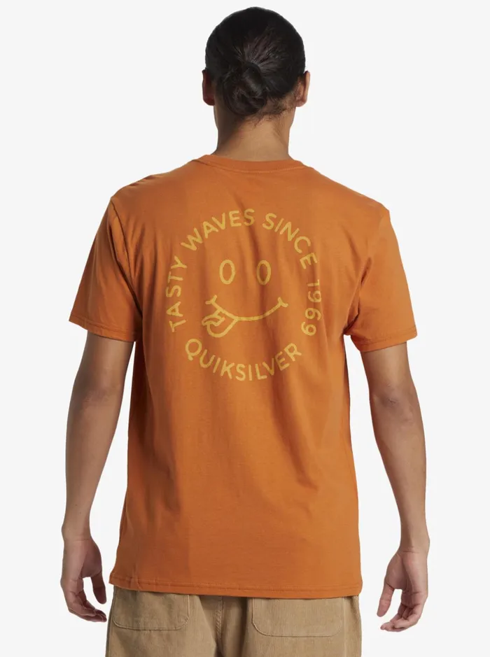 Tees Men Quiksilver Tasty Waves TShirt Mango Tees Men Quiksilver Tasty Waves TShirt Mango