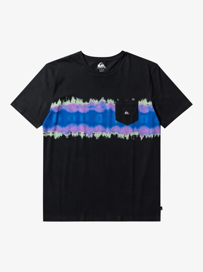 Tees Men Quiksilver Tie Dye Stripe TShirt Black