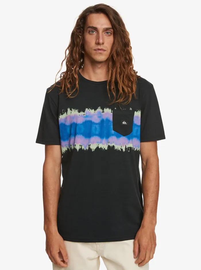 Tees Men Quiksilver Tie Dye Stripe TShirt Black Tees Men Quiksilver Tie Dye Stripe TShirt Black