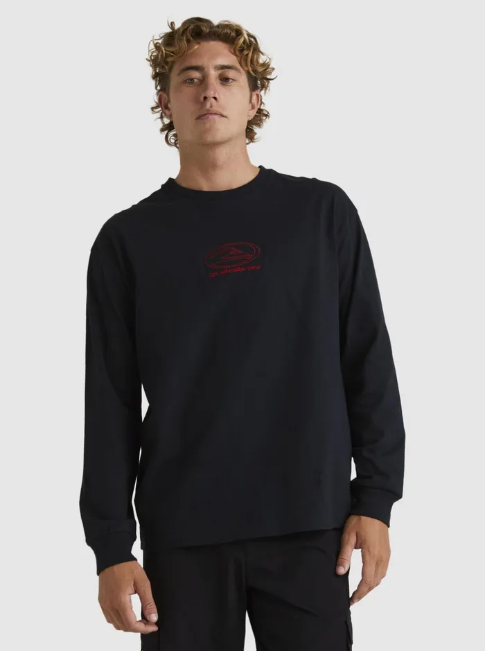 Tees Men Quiksilver Tilt Long Sleeve Stn TShirt Black Tees Men Quiksilver Tilt Long Sleeve Stn TShirt Black