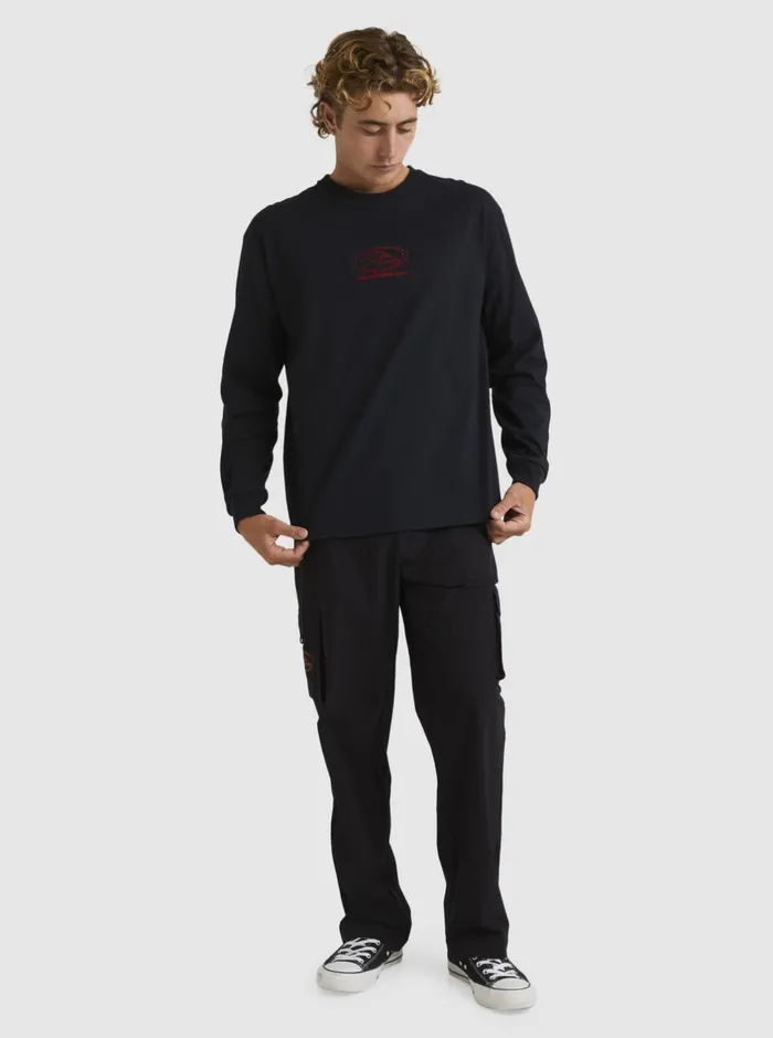 Tees Men Quiksilver Tilt Long Sleeve Stn TShirt Black Tees Men Quiksilver Tilt Long Sleeve Stn TShirt Black