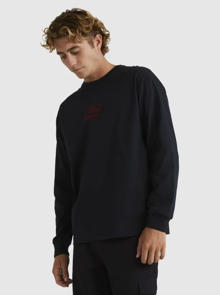 Tees Men Quiksilver Tilt Long Sleeve Stn TShirt Black Tees Men Quiksilver Tilt Long Sleeve Stn TShirt Black