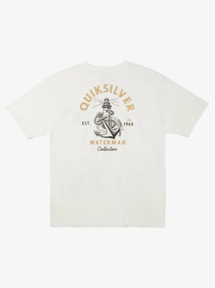 Tees Men Quiksilver Waterman Anchors Away QtShirt Snow White Tees Men Quiksilver Waterman Anchors Away QtShirt Snow White