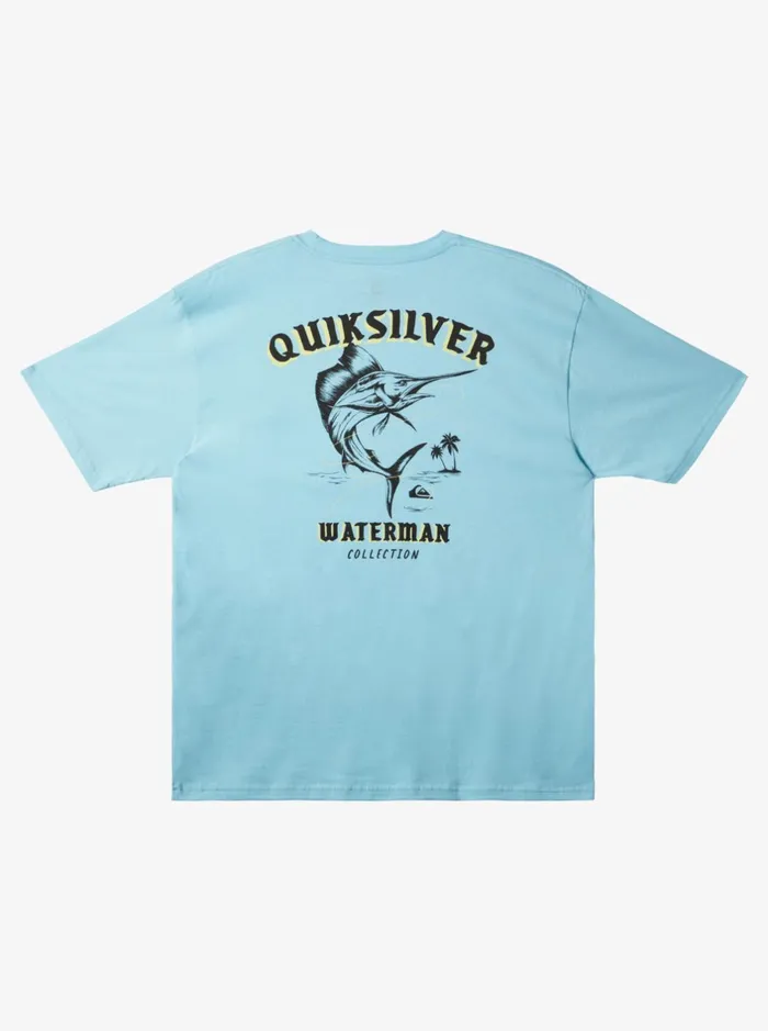 Tees Men Quiksilver Waterman Fish On TShirt Gulf Stream Tees Men Quiksilver Waterman Fish On TShirt Gulf Stream