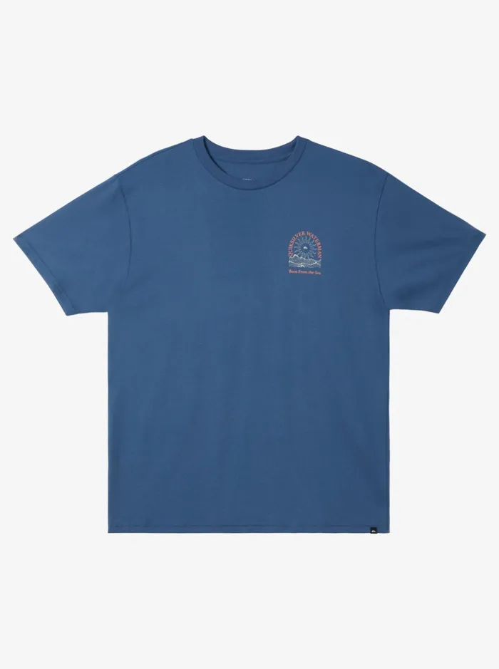 Tees Men Quiksilver Waterman Summer Solstice QtShirt Ensign Blue