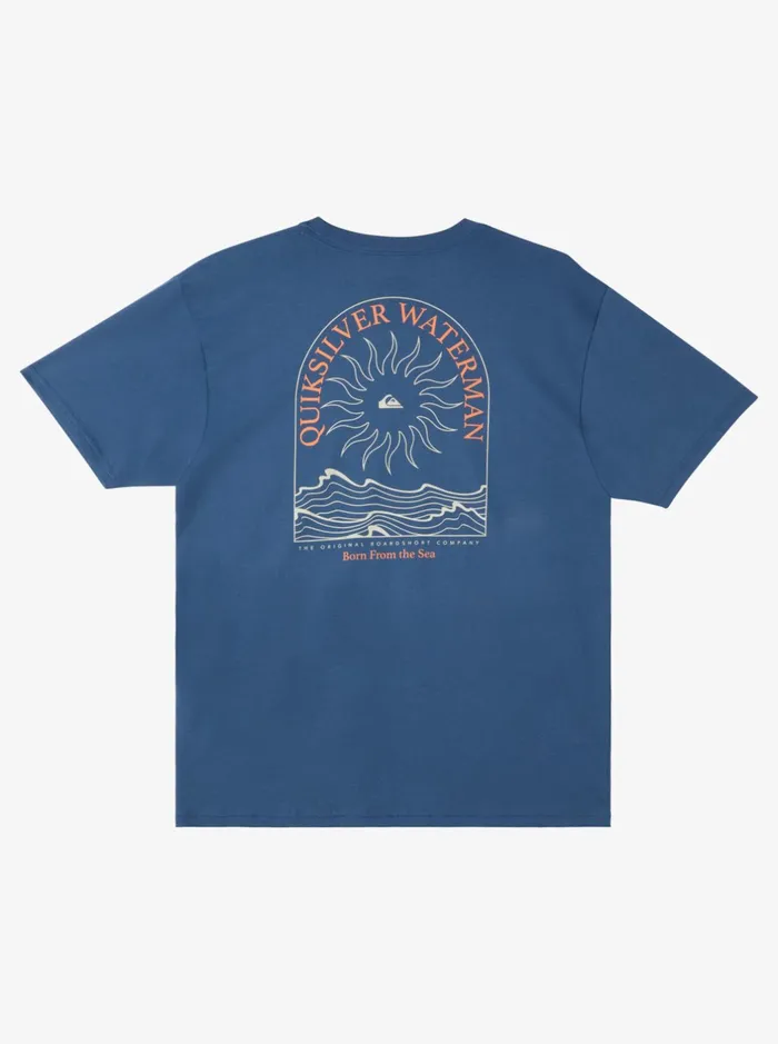 Tees Men Quiksilver Waterman Summer Solstice QtShirt Ensign Blue Tees Men Quiksilver Waterman Summer Solstice QtShirt Ensign Blue