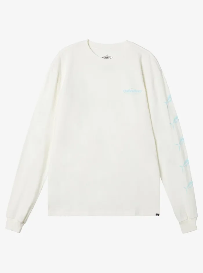 Tees Men Quiksilver Waterman Trophy Catch Long Sleeve Q TShirt Snow White