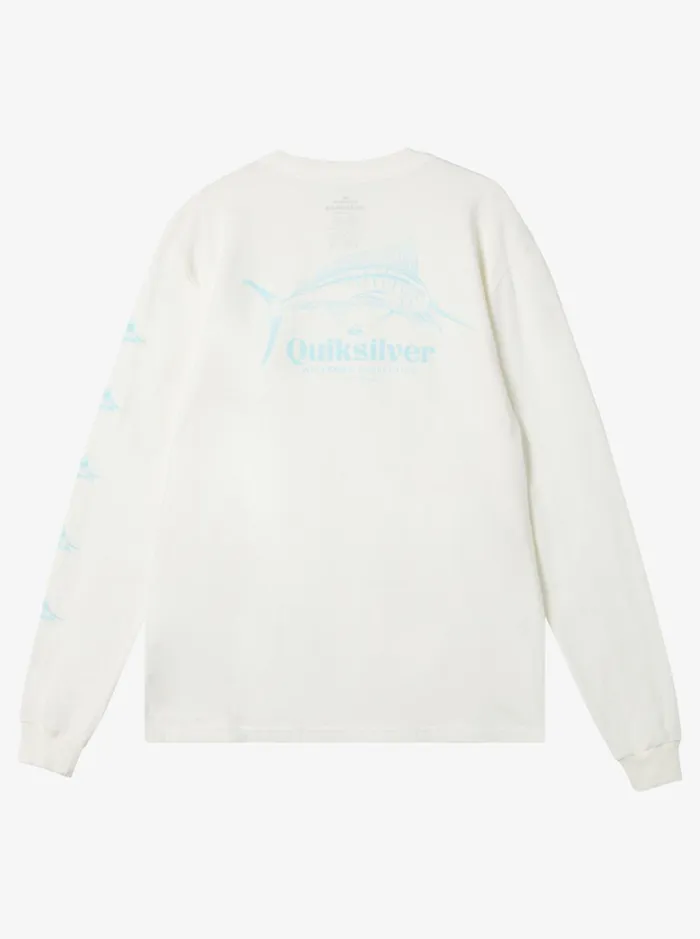 Tees Men Quiksilver Waterman Trophy Catch Long Sleeve Q TShirt Snow White Tees Men Quiksilver Waterman Trophy Catch Long Sleeve Q TShirt Snow White