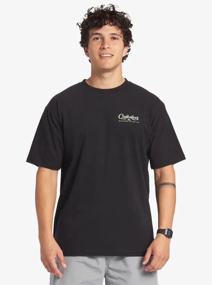 Tees Men Quiksilver Waterman Undertow TShirt Black Tees Men Quiksilver Waterman Undertow TShirt Black
