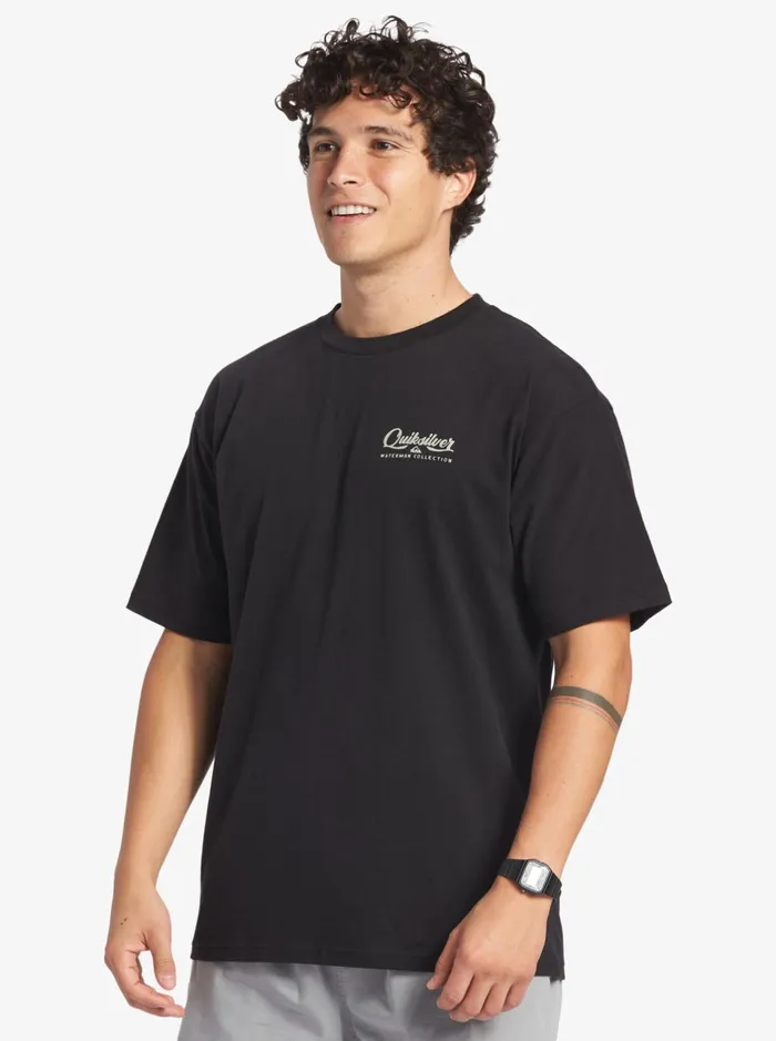 Tees Men Quiksilver Waterman Undertow TShirt Black Tees Men Quiksilver Waterman Undertow TShirt Black