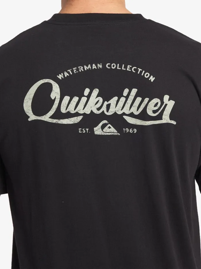 Tees Men Quiksilver Waterman Undertow TShirt Black Tees Men Quiksilver Waterman Undertow TShirt Black