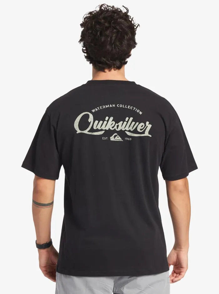 Tees Men Quiksilver Waterman Undertow TShirt Black Tees Men Quiksilver Waterman Undertow TShirt Black