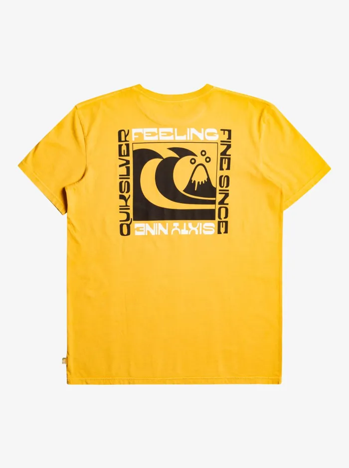 Tees Men Quiksilver Wavy Minds TShirt Golden Rod Tees Men Quiksilver Wavy Minds TShirt Golden Rod