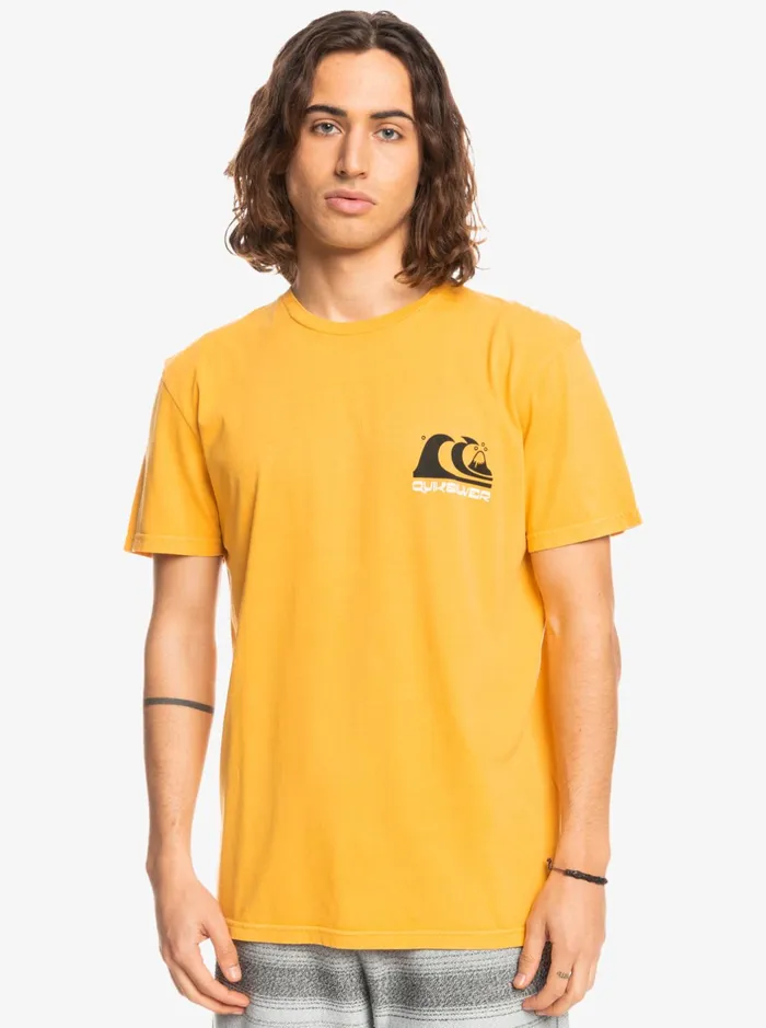 Tees Men Quiksilver Wavy Minds TShirt Golden Rod Tees Men Quiksilver Wavy Minds TShirt Golden Rod