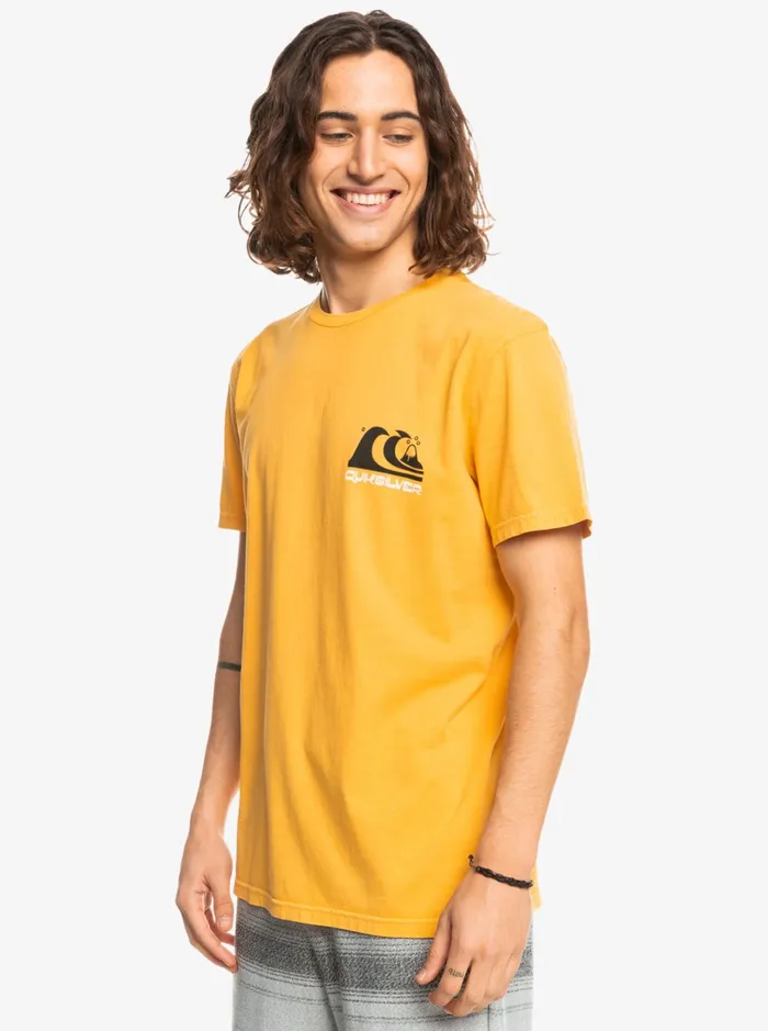 Tees Men Quiksilver Wavy Minds TShirt Golden Rod Tees Men Quiksilver Wavy Minds TShirt Golden Rod