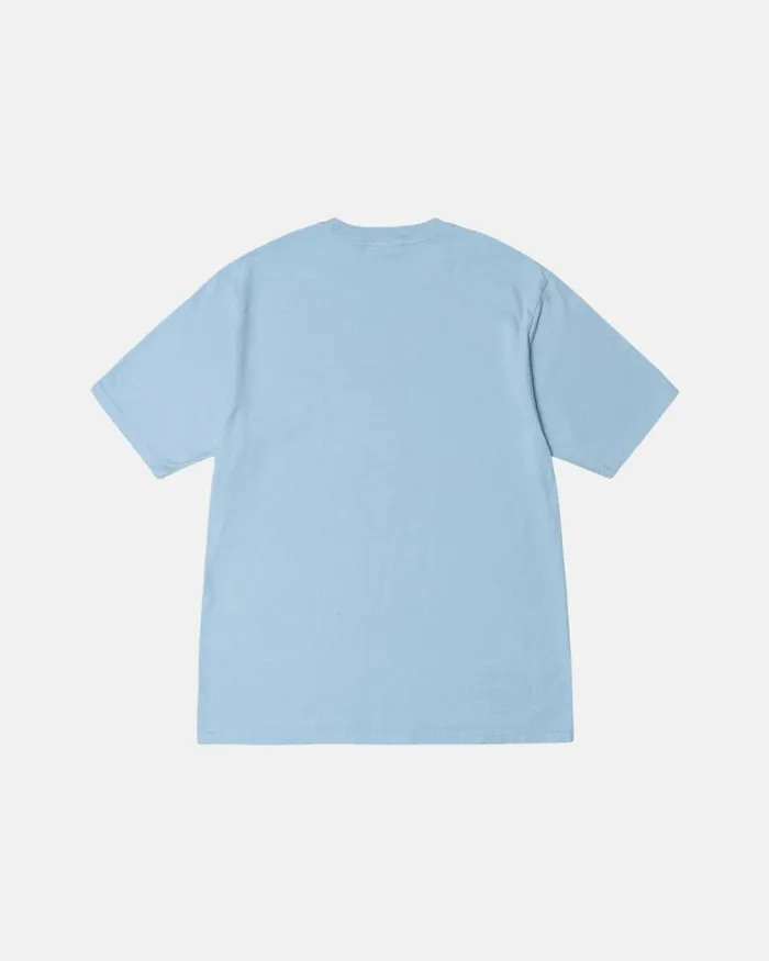 Tees Men Stussy ATTICUS PIGMENT DYED TEE Sky Blue Tees Men Stussy ATTICUS PIGMENT DYED TEE Sky Blue