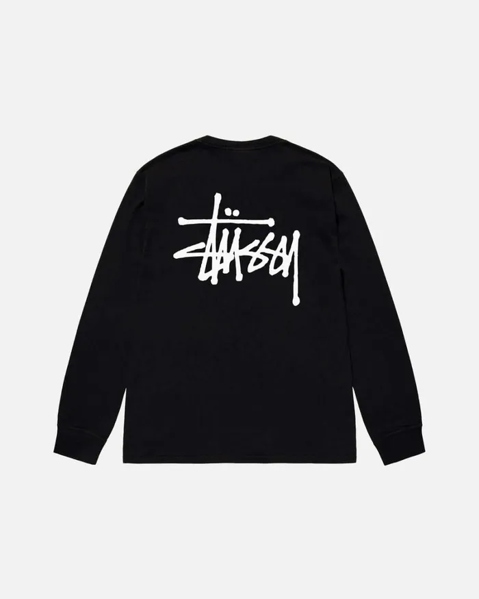Tees Men Stussy BASIC STSSY LS TEE Black