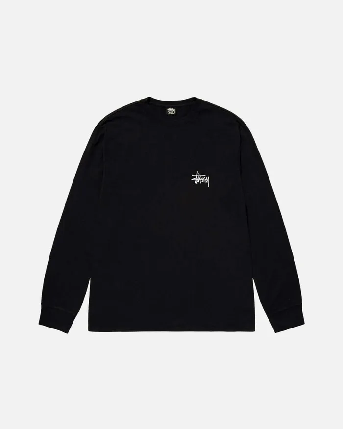 Tees Men Stussy BASIC STSSY LS TEE Black Tees Men Stussy BASIC STSSY LS TEE Black