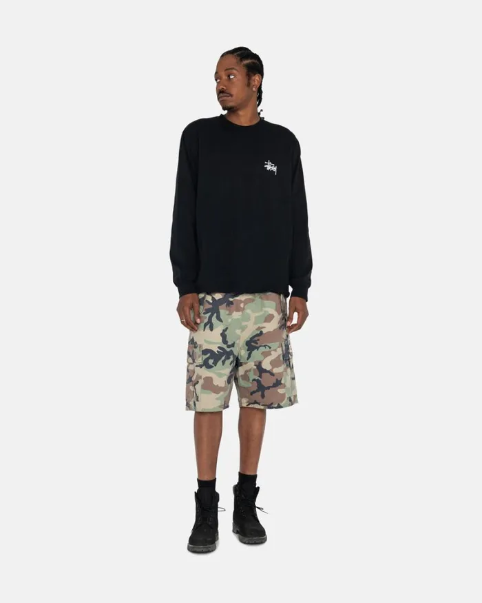 Tees Men Stussy BASIC STSSY LS TEE Black Tees Men Stussy BASIC STSSY LS TEE Black