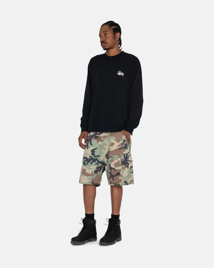 Tees Men Stussy BASIC STSSY LS TEE Black Tees Men Stussy BASIC STSSY LS TEE Black