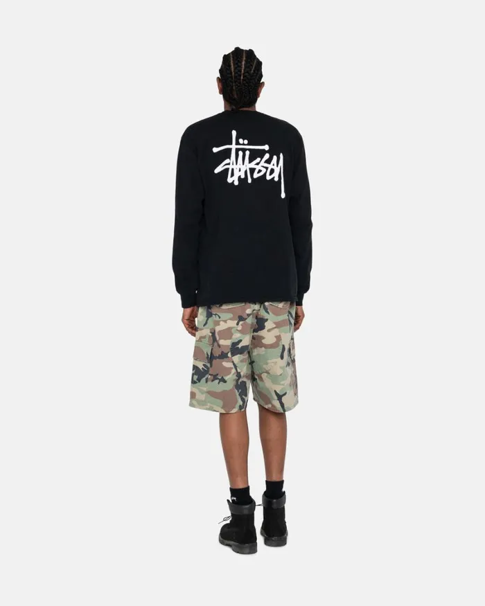 Tees Men Stussy BASIC STSSY LS TEE Black Tees Men Stussy BASIC STSSY LS TEE Black
