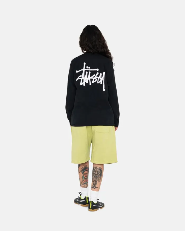 Tees Men Stussy BASIC STSSY LS TEE Black Tees Men Stussy BASIC STSSY LS TEE Black