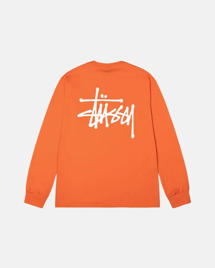 Tees Men Stussy BASIC STSSY LS TEE Coral