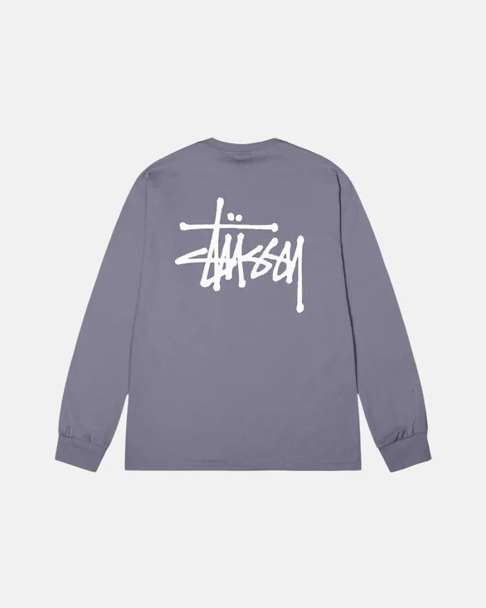 Tees Men Stussy BASIC STSSY LS TEE Mauve