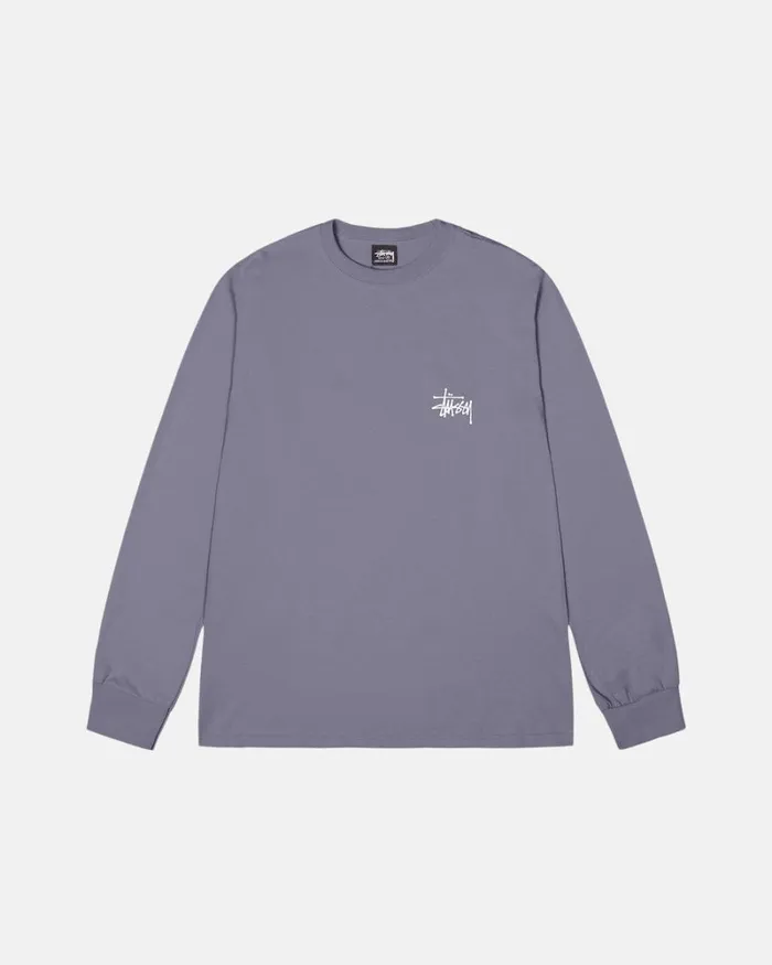 Tees Men Stussy BASIC STSSY LS TEE Mauve Tees Men Stussy BASIC STSSY LS TEE Mauve