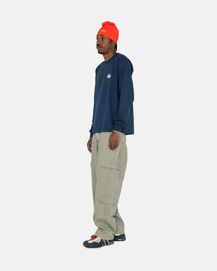 Tees Men Stussy BASIC STSSY LS TEE Navy Tees Men Stussy BASIC STSSY LS TEE Navy