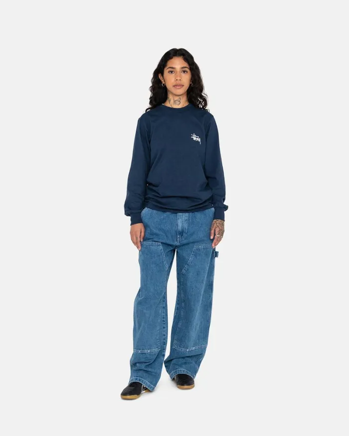 Tees Men Stussy BASIC STSSY LS TEE Navy Tees Men Stussy BASIC STSSY LS TEE Navy