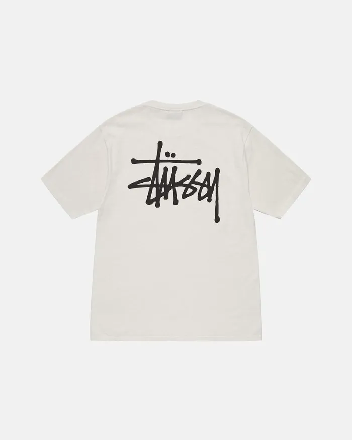 Tees Men Stussy BASIC STSSY PIGMENT DYED TEE Natural
