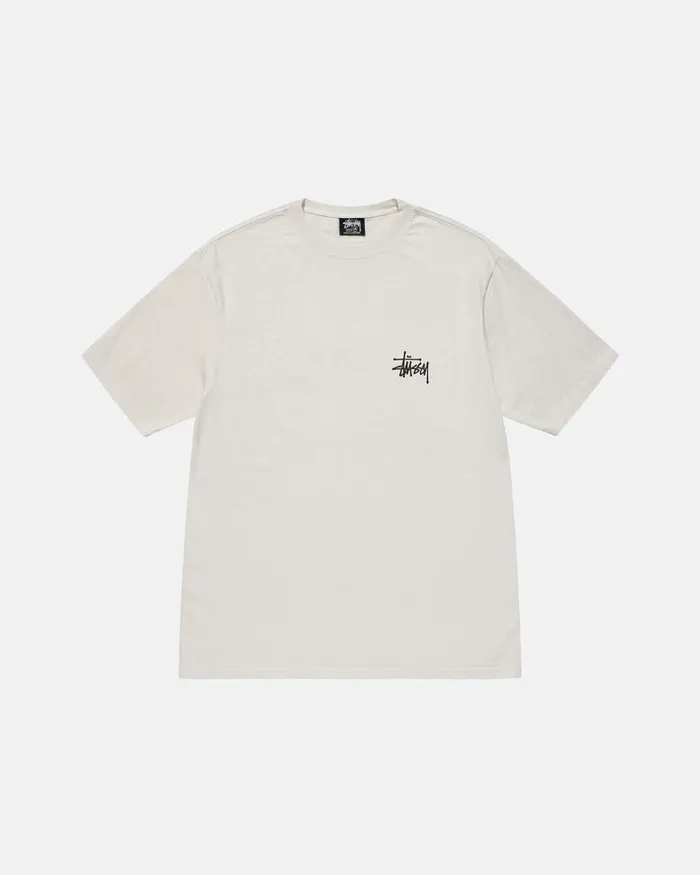 Tees Men Stussy BASIC STSSY PIGMENT DYED TEE Natural Tees Men Stussy BASIC STSSY PIGMENT DYED TEE Natural