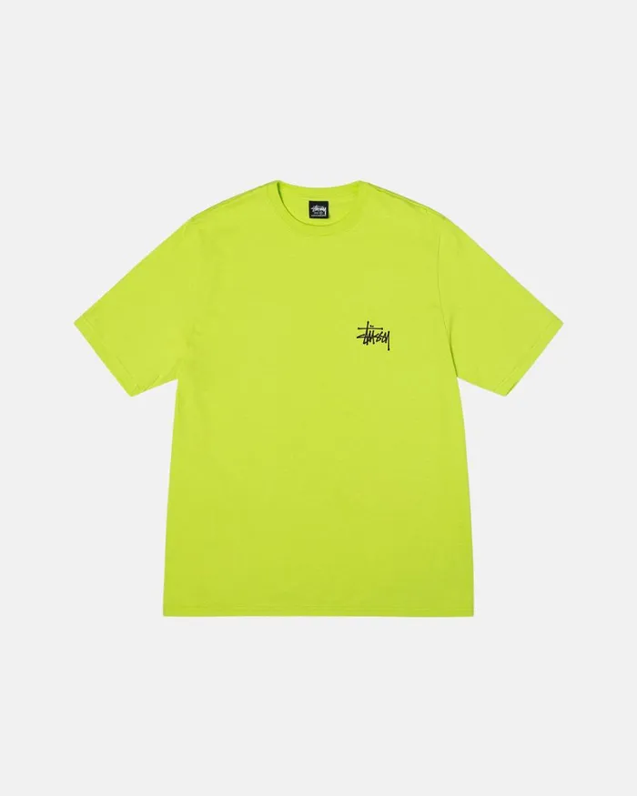 Tees Men Stussy BASIC STSSY TEE Keylime Tees Men Stussy BASIC STSSY TEE Keylime