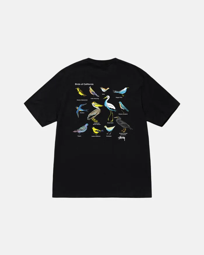 Tees Men Stussy CALIFORNIA BIRDS TEE Black Tees Men Stussy CALIFORNIA BIRDS TEE Black