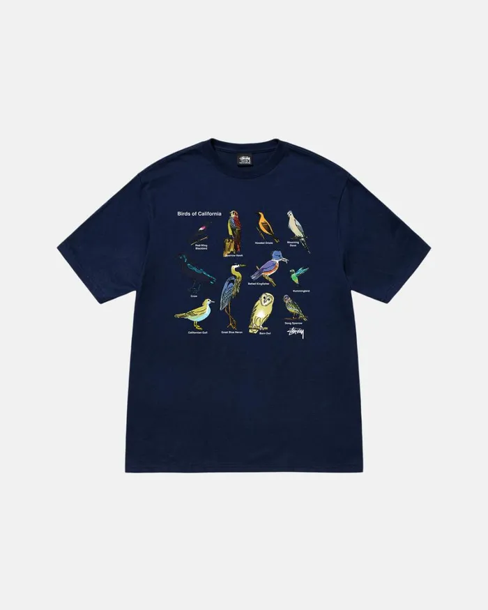 Tees Men Stussy CALIFORNIA BIRDS TEE Navy