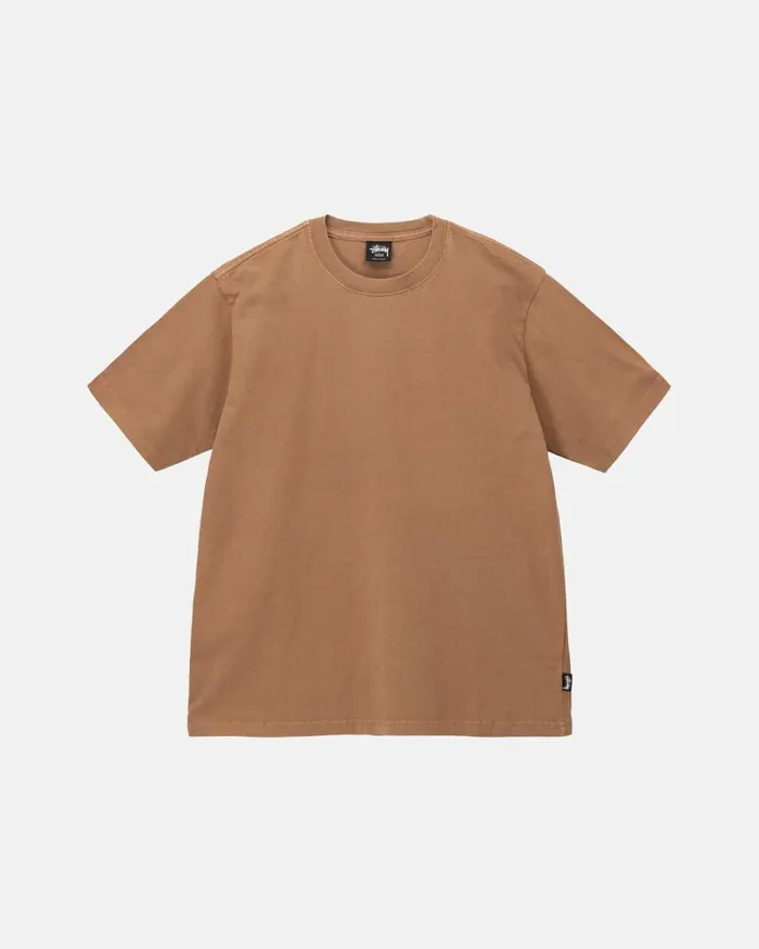 Tees Men Stussy HEAVYWEIGHT PIGMENT DYED CREW Brown