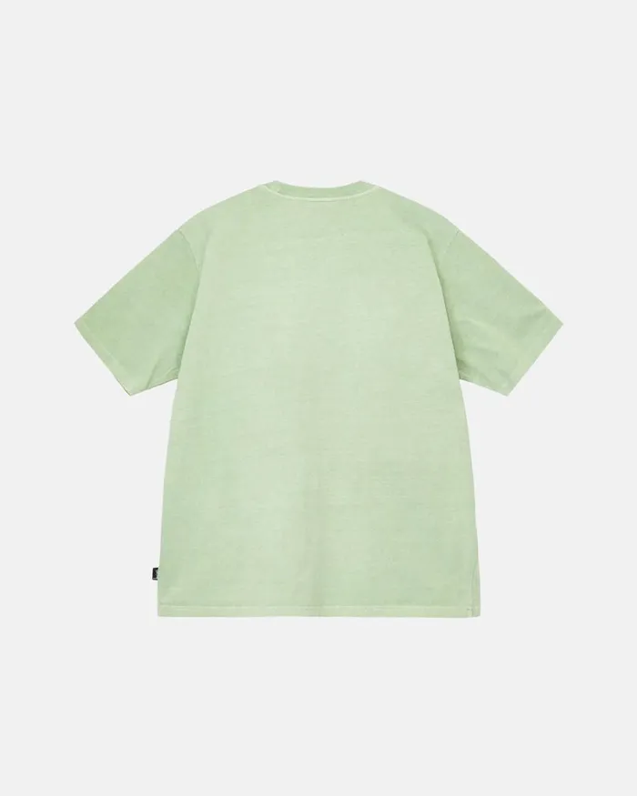 Tees Men Stussy HEAVYWEIGHT PIGMENT DYED CREW Green Tees Men Stussy HEAVYWEIGHT PIGMENT DYED CREW Green