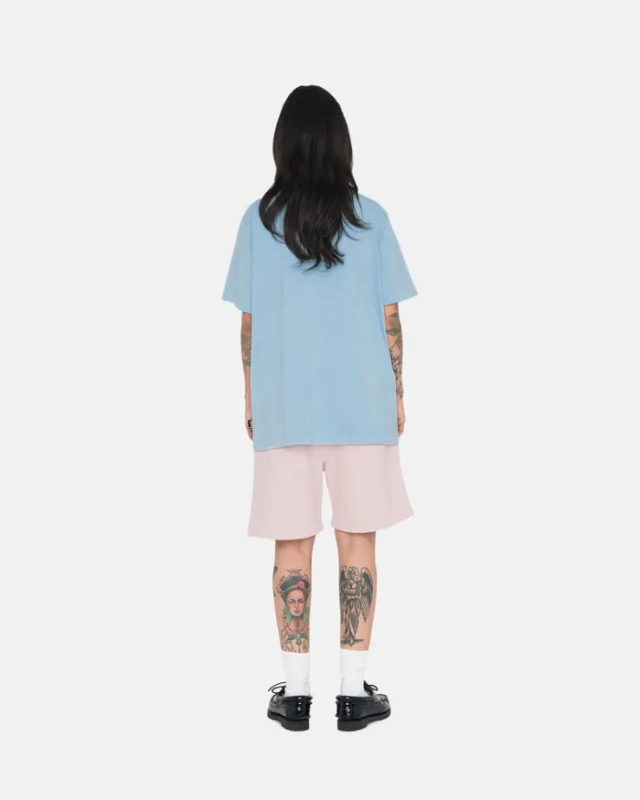 Tees Men Stussy HEAVYWEIGHT PIGMENT DYED CREW Lt Blue Tees Men Stussy HEAVYWEIGHT PIGMENT DYED CREW Lt Blue