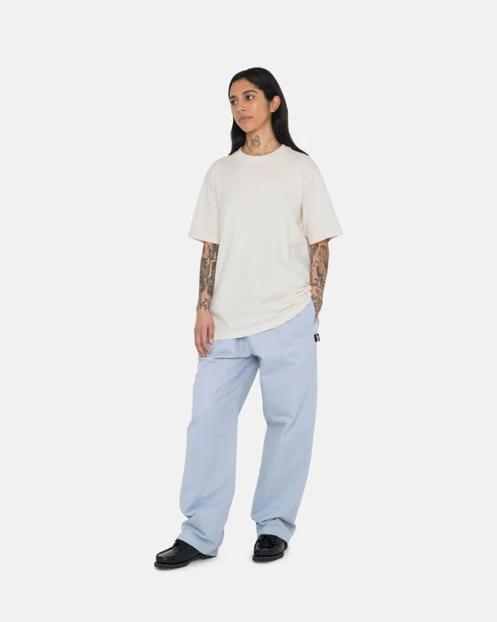 Tees Men Stussy HEAVYWEIGHT PIGMENT DYED CREW Natural Tees Men Stussy HEAVYWEIGHT PIGMENT DYED CREW Natural