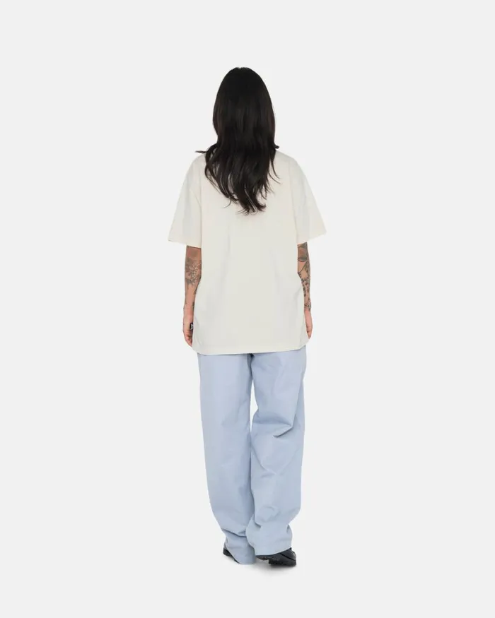 Tees Men Stussy HEAVYWEIGHT PIGMENT DYED CREW Natural Tees Men Stussy HEAVYWEIGHT PIGMENT DYED CREW Natural