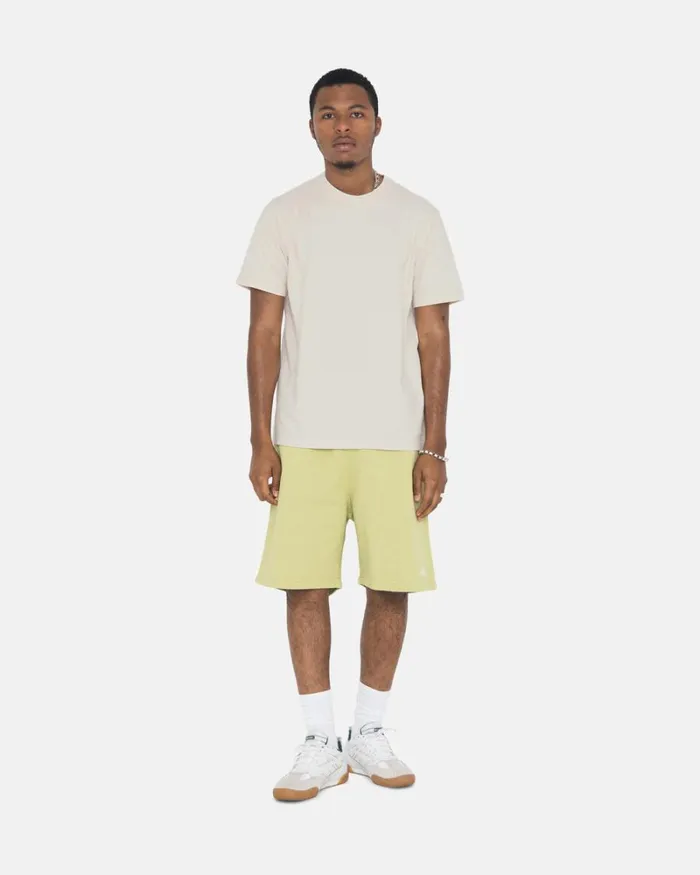 Tees Men Stussy HEAVYWEIGHT PIGMENT DYED CREW Natural Tees Men Stussy HEAVYWEIGHT PIGMENT DYED CREW Natural