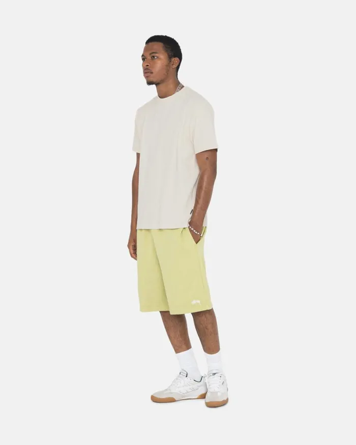 Tees Men Stussy HEAVYWEIGHT PIGMENT DYED CREW Natural Tees Men Stussy HEAVYWEIGHT PIGMENT DYED CREW Natural