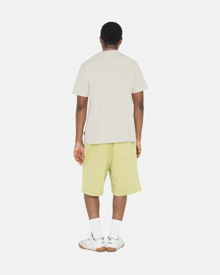 Tees Men Stussy HEAVYWEIGHT PIGMENT DYED CREW Natural Tees Men Stussy HEAVYWEIGHT PIGMENT DYED CREW Natural