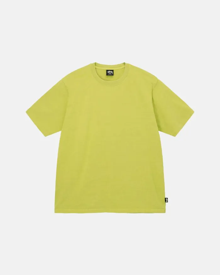 Tees Men Stussy HEAVYWEIGHT PIGMENT DYED CREW Yellow