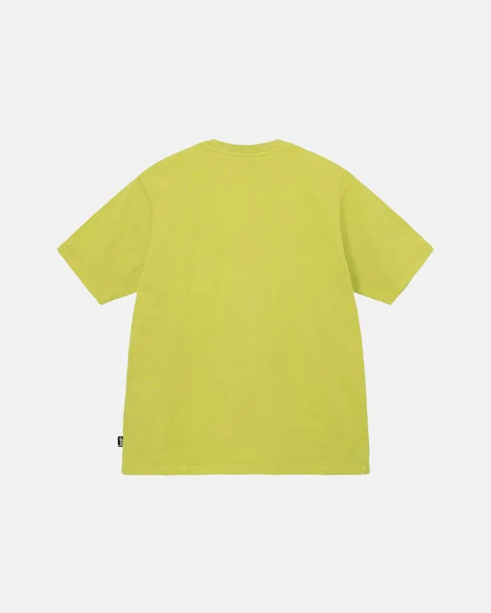 Tees Men Stussy HEAVYWEIGHT PIGMENT DYED CREW Yellow Tees Men Stussy HEAVYWEIGHT PIGMENT DYED CREW Yellow