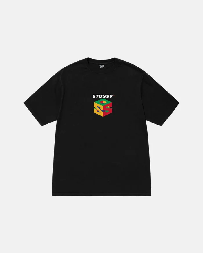 Tees Men Stussy S64 PIGMENT DYED TEE Black