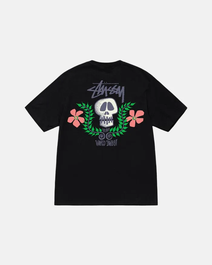 Tees Men Stussy SKULL CREST TEE Black