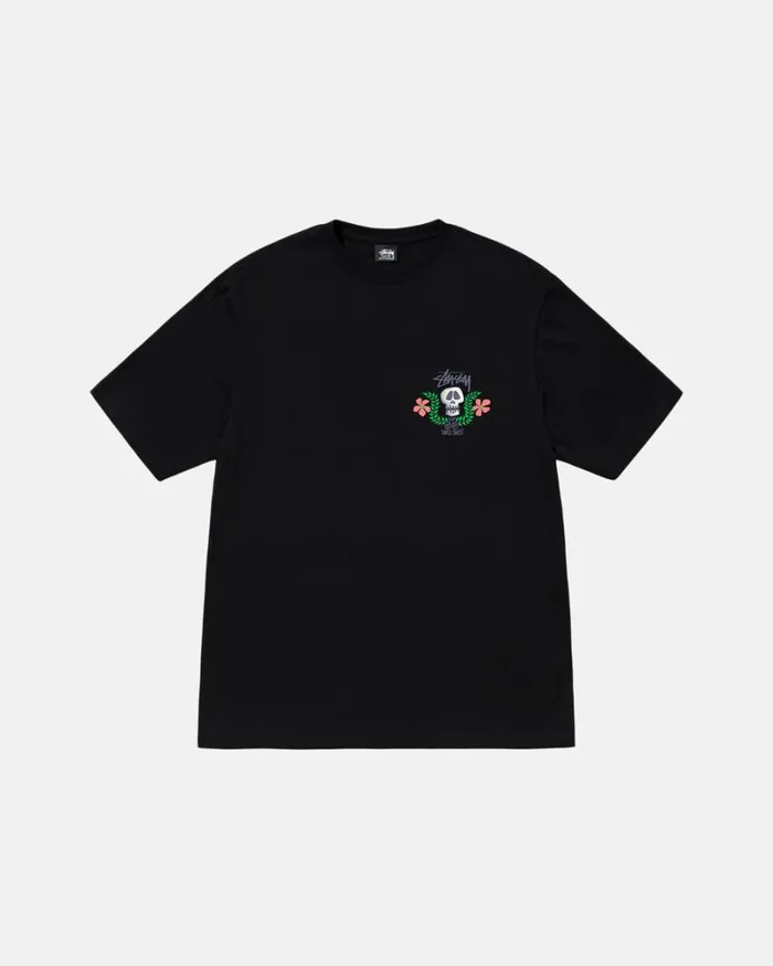 Tees Men Stussy SKULL CREST TEE Black Tees Men Stussy SKULL CREST TEE Black