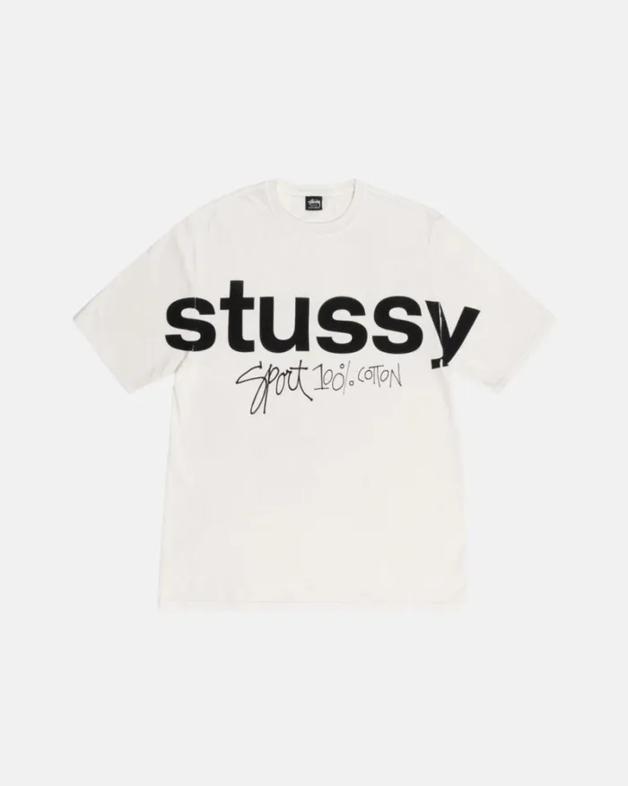 Tees Men Stussy SPORT 100 PIGMENT DYED TEE Natural